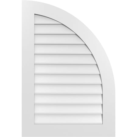 Quarter Round Top Right Surface Mount PVC Gable Vent W/ 3-1/2W X 1P Standard Frame, 26W X 38H